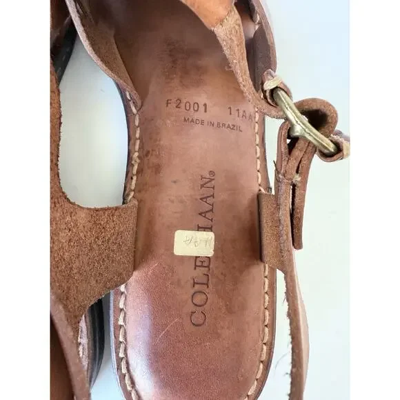 COLE HAAN FISHERMAN Sandals Women's Size 11 AA Brown Shoes 100% Leather Brazil - Picture 8 of 10